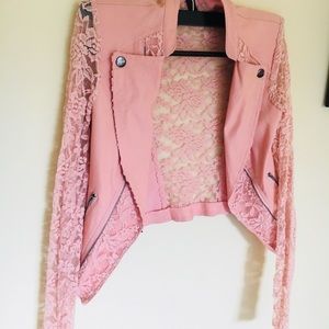 Fancy material girl net outdoor jacket